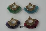 NGP1074 8*25*28mm agate gemstone pendants with brass setting