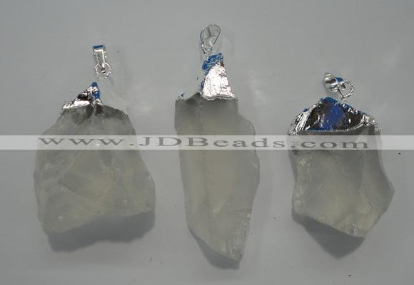 NGP1085 20*30mm - 25*50mm nuggets white crystal pendants