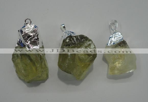 NGP1086 20*30mm - 25*50mm nuggets yellow quartz pendants