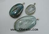 NGP1100 30*40 - 50*70mm freeform druzy agate pendants with brass setting