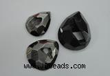 NGP1130 40*45 - 50*55mm faceted teardrop plated druzy agate pendants