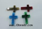 NGP1216 35*55mm cross agate gemstone pendants wholesale