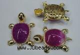 NGP1303 43*60mm tortoise agate pendants with crystal pave alloy settings