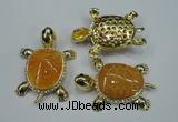 NGP1304 43*60mm tortoise agate pendants with crystal pave alloy settings