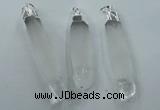 NGP1358 10*45mm - 15*75mm carved white crystal pendants