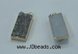 NGP1408 15*30mm - 18*35mm rectangle druzy amethyst pendants wholesale