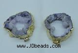 NGP1423 30*45mm - 45*55mm freeform plated druzy agate pendants