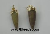 NGP1454 8*25mm - 10*35mm bullet agate gemstone pendants wholesale