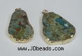 NGP1471 30*40mm - 40*50mm freeform chrysocolla gemstone pendants