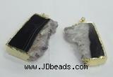 NGP1476 25*40mm - 30*40mm freeform druzy amethyst pedants