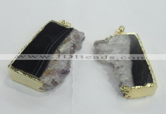 NGP1476 25*40mm - 30*40mm freeform druzy amethyst pedants