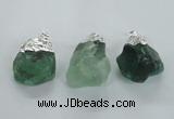 NGP1482 20*35mm - 25*45mm nuggets green fluorite pendants