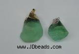 NGP1503 20*30mm - 25*50mm nuggets green fluorite pendants