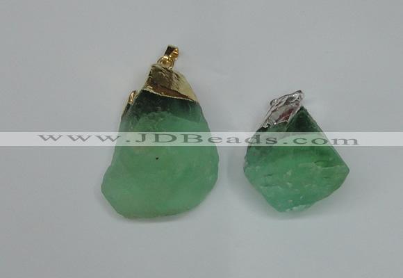 NGP1503 20*30mm - 25*50mm nuggets green fluorite pendants