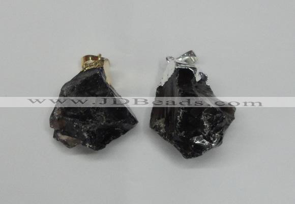 NGP1505 20*30mm - 25*50mm nuggets smoky quartz pendants