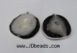 NGP1525 50*55mm - 55*60mm freeform druzy agate pendants