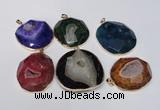 NGP1531 50*55mm - 55*60mm freeform druzy agate pendants