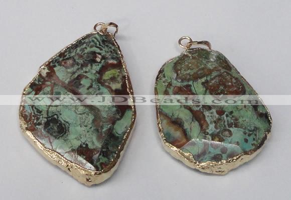 NGP1553 35*45mm - 45*55mm freeform ocean agate pendants