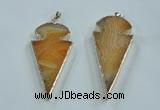 NGP1571 30*65mm arrowhead agate gemstone pendants