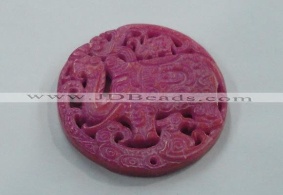 NGP1615 67*68mm Carved dyed natural hetian jade pendants wholesale