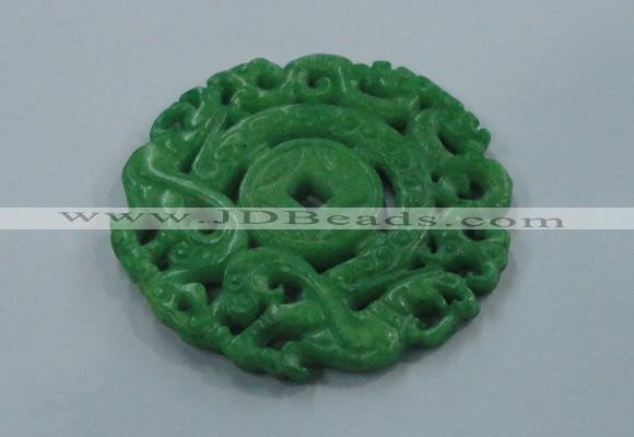 NGP1618 65*65mm Carved dyed natural hetian jade pendants wholesale