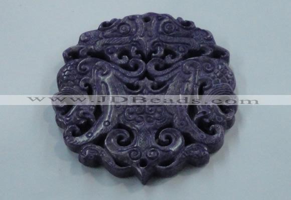 NGP1625 66*67mm Carved dyed natural hetian jade pendants wholesale