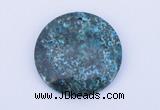 NGP163 2pcs 40mm flat round dyed chrysocolla gemstone pendants