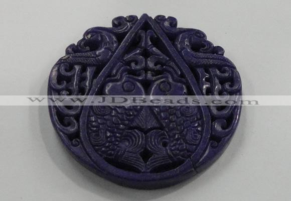 NGP1631 65*65mm Carved dyed natural hetian jade pendants wholesale