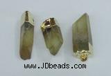 NGP1668 12*35mm - 18*50mm faceted nuggets lemon quartz pendants