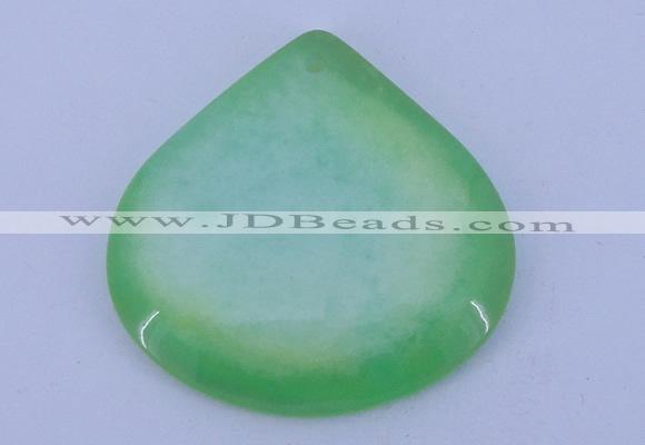 NGP169 2pcs 45*45mm heart dyed white jade gemstone pendants