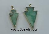 NGP1704 18*38mm - 27*47mm arrowhead australia chrysoprase pendants