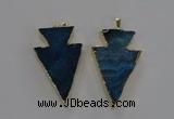 NGP1717 28*50mm - 30*55mm arrowhead agate gemstone pendants