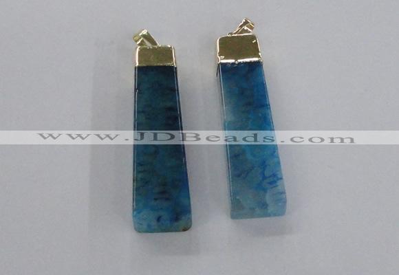 NGP1730 15*55mm trapezoid agate gemstone pendants wholesale