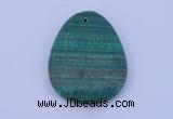 NGP175 2pcs 32*42mm teardrop synthetic malachite gemstone pendants