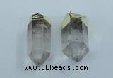 NGP1764 25*55mm - 20*60mm faceted nuggets white crystal pendants