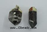 NGP1766 15*35mm - 25*40mm faceted nuggets green phantom quartz pendants