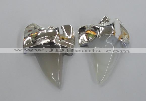 NGP1776 35*45mm - 38*55mm teeth-shaped agate gemstone pendants