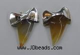 NGP1778 35*45mm - 38*55mm teeth-shaped agate gemstone pendants