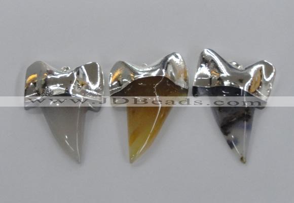 NGP1780 35*45mm - 38*55mm teeth-shaped agate gemstone pendants