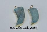 NGP1784 15*35mm - 20*45mm oxhorn druzy agate gemstone pendants