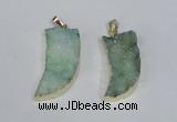 NGP1785 15*35mm - 20*45mm oxhorn druzy agate gemstone pendants