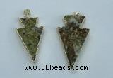 NGP1817 18*38mm - 28*45mm arrowhead druzy agate gemstone pendants