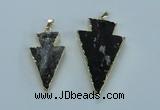 NGP1818 18*38mm - 28*45mm arrowhead druzy agate gemstone pendants