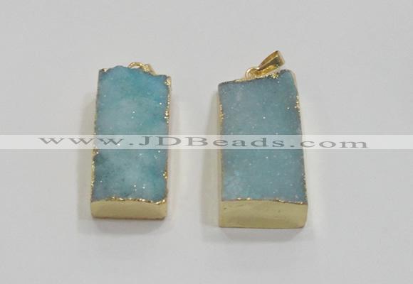 NGP1824 15*30mm - 20*35mm rectangle druzy agate pendants