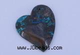 NGP183 40*45mm heart chrysocolla gemstone pendant jewelry