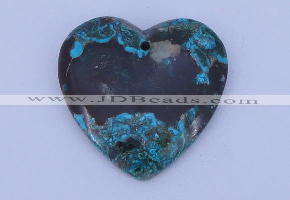 NGP184 38*38mm heart chrysocolla gemstone pendant jewelry