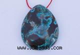 NGP185 30*38mm flat teardrop chrysocolla gemstone pendant jewelry