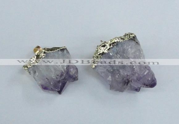 NGP1859 20*25mm - 30*40mm nuggets druzy amethyst pendants