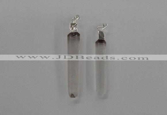 NGP1896 6*50mm - 8*60mm stick white crystal gemstone pendants