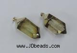 NGP1901 18*38mm - 20*42mm faceted nuggets lemon quartz pendants